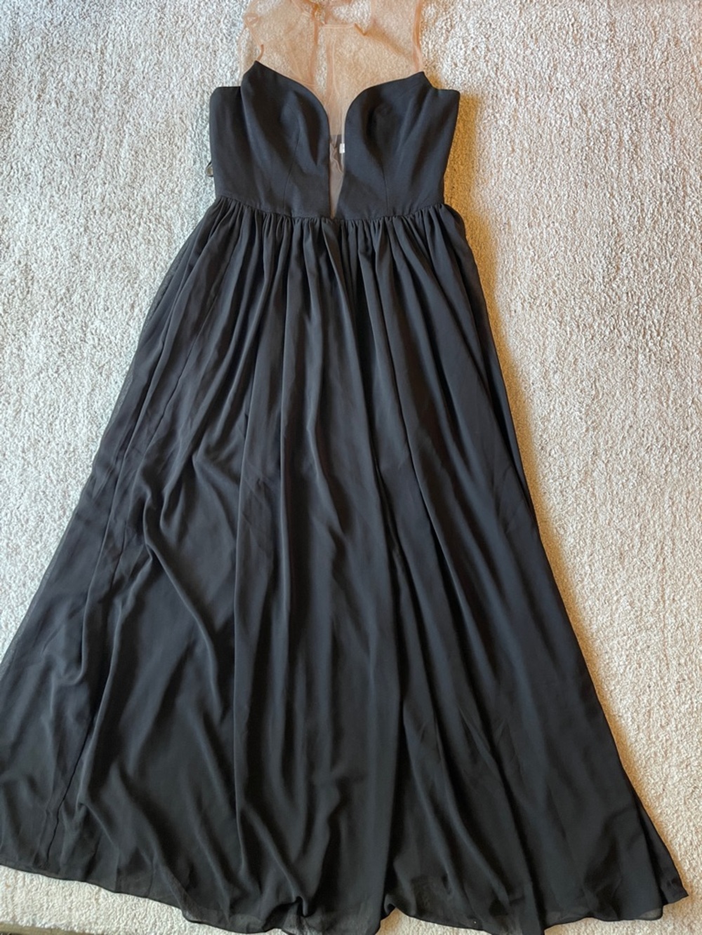 Dress the Population Eleanor Illusion Gown Black Maxi Dress Mesh - Picture 4 of 9